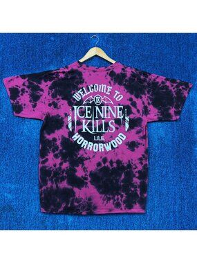 Ice Nine Kills Horrorwood Pink/Black Rock Tie-Dye T-Shirt Size Extra Large
